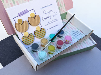 Striped Wood Paint-Your-Own Earrings Kit