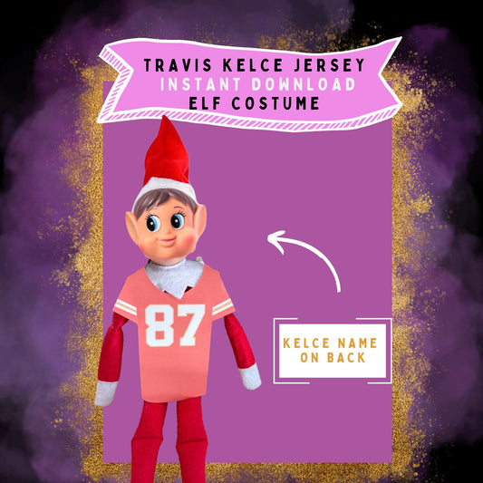 Elf Kelce Football Jersey Instant Download - Make Magic with your Elf Chiefs Costume