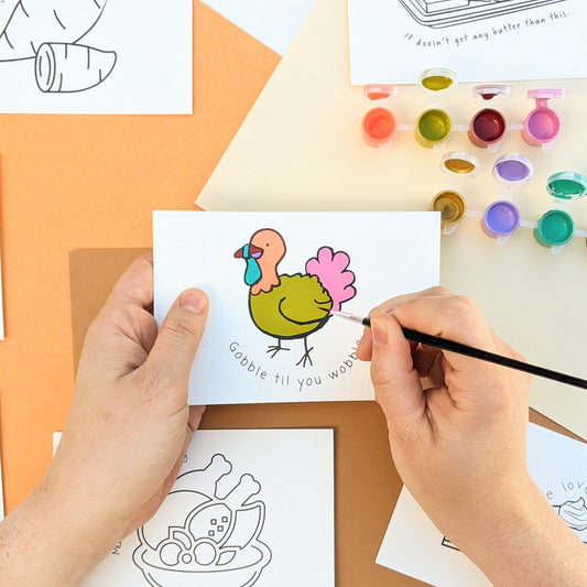 Thanksgiving Paint-Your-Own Postcard Kit